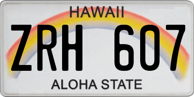 HI license plate ZRH607