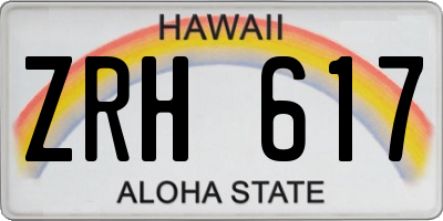 HI license plate ZRH617