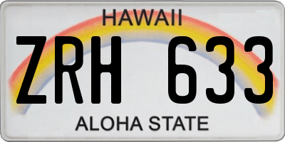 HI license plate ZRH633