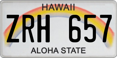 HI license plate ZRH657