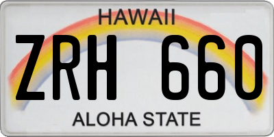 HI license plate ZRH660