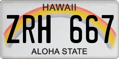 HI license plate ZRH667