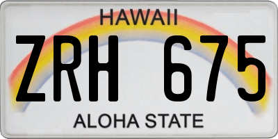 HI license plate ZRH675