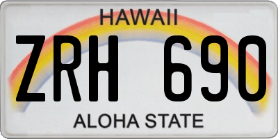 HI license plate ZRH690