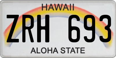 HI license plate ZRH693