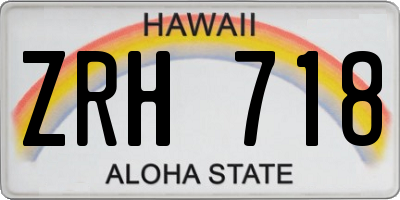 HI license plate ZRH718