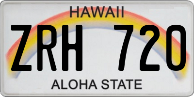 HI license plate ZRH720