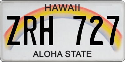 HI license plate ZRH727