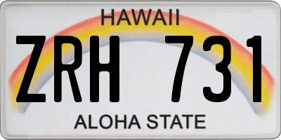 HI license plate ZRH731