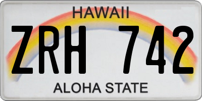 HI license plate ZRH742