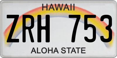 HI license plate ZRH753