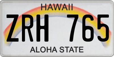 HI license plate ZRH765