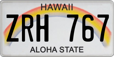 HI license plate ZRH767