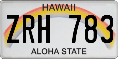 HI license plate ZRH783