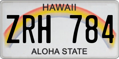 HI license plate ZRH784