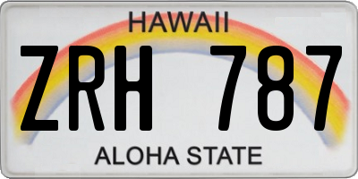 HI license plate ZRH787