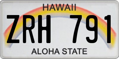 HI license plate ZRH791