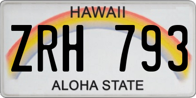 HI license plate ZRH793