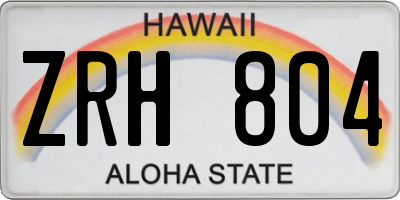 HI license plate ZRH804