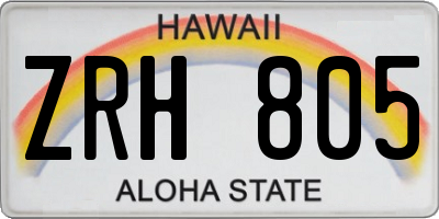 HI license plate ZRH805