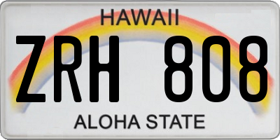 HI license plate ZRH808