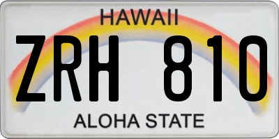 HI license plate ZRH810