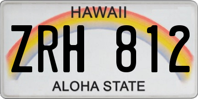 HI license plate ZRH812