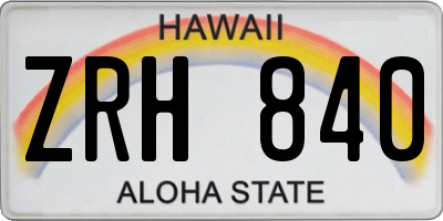 HI license plate ZRH840