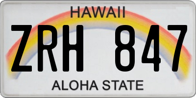 HI license plate ZRH847