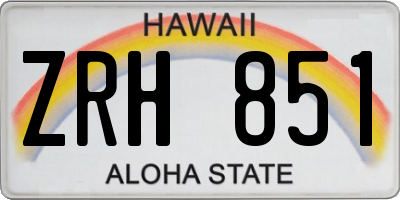 HI license plate ZRH851