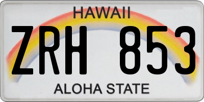 HI license plate ZRH853