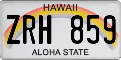 HI license plate ZRH859