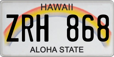 HI license plate ZRH868