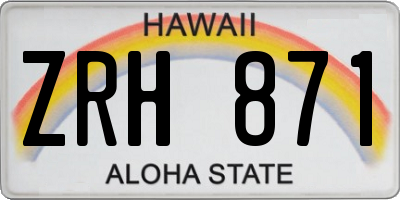 HI license plate ZRH871