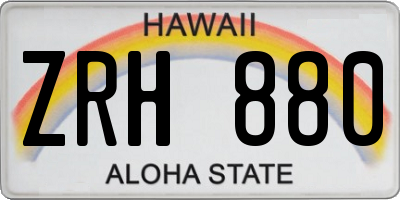 HI license plate ZRH880