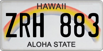 HI license plate ZRH883