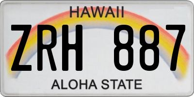 HI license plate ZRH887