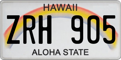 HI license plate ZRH905