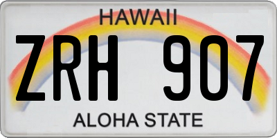 HI license plate ZRH907