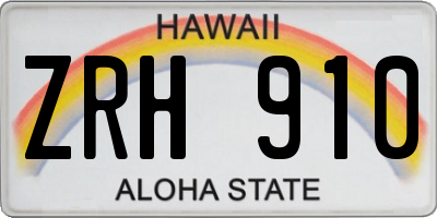 HI license plate ZRH910