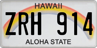 HI license plate ZRH914