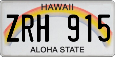 HI license plate ZRH915