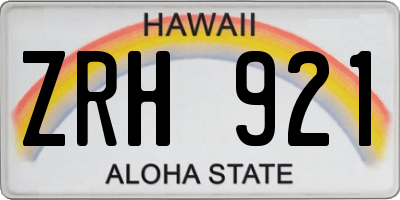 HI license plate ZRH921