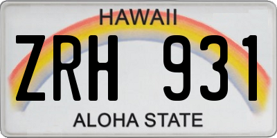 HI license plate ZRH931