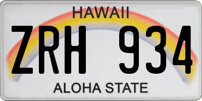 HI license plate ZRH934