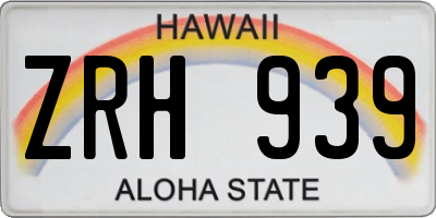 HI license plate ZRH939