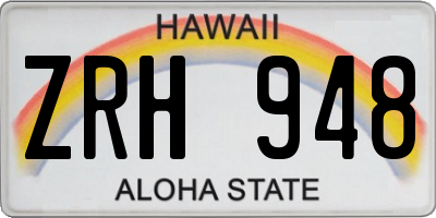 HI license plate ZRH948