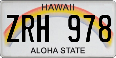 HI license plate ZRH978