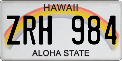 HI license plate ZRH984