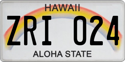 HI license plate ZRI024